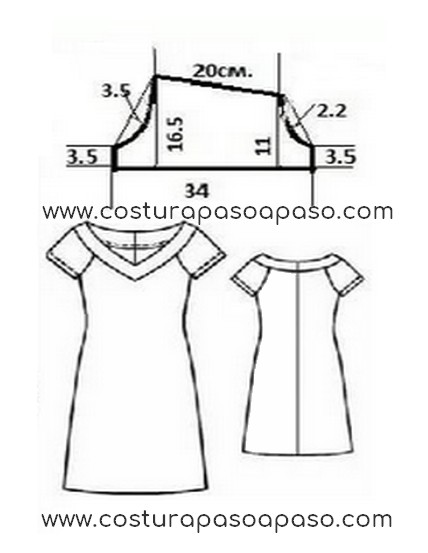 molde vestido casual